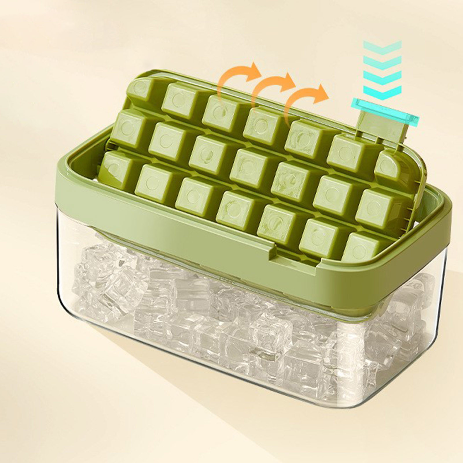 Ice Cube Trays With LId And Box Easy Release Ice Trays For Freezer 1 Pack Ice Cube 28 Pcs Ice Cube Tray Large Capacity Ice Tray Holder Includes Ice Spoon For Whiskey Cocktail High-quality