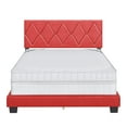 thumbnail image 6 of Boyd Sleep Charlat Red Faux Leather Queen Size Fully Upholstered Platform Bed Frame with Adjustable Headboard, Qualified Box Spring or Foundation Required for Use, 6 of 14