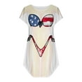thumbnail image 2 of FcBaudy Robe à Manches Courtes à Col Rond, Robes pour Femmes, Robes d'Été pour Femmes Chemise de Bikini pour Femme par-Dessus Manches Courtes Mignonne Imprimé de Bikini par-Dessus Robe T-Shirt Ample Porter Robe pour Femme, 2 of 4