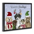 thumbnail image 2 of Stupell Industries - Happy Howlidays Seasonal Puppies Black Floating Frame Canvas Art, 21 x 17, Made In USA, 2 of 8