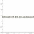 thumbnail image 4 of 925 Sterling Silver 3.5mm Fancy Diamond-cut Open Link Cable Chain Bracelet, 4 of 5