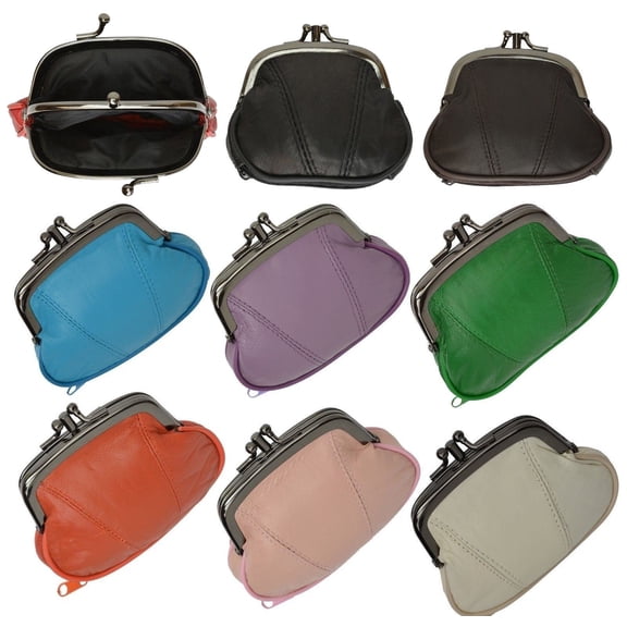 Genuine Leather Women's Change Purse Coin Holder, Color Options