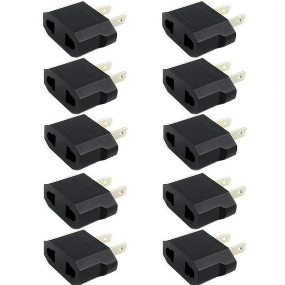 10pcs European Euro EU to US USA Plug Travel Charger Adapter Outlet Converter Power Type C Plug Electrical Sockets AC Outlet