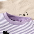 thumbnail image 4 of Weebloom Girl Outfit Halloween Set Striped Long Sleeve Pants Set With Embroidery Daily Wear Outdoor Activities Holiday Cute Girls Outfits Purple, 4 of 9