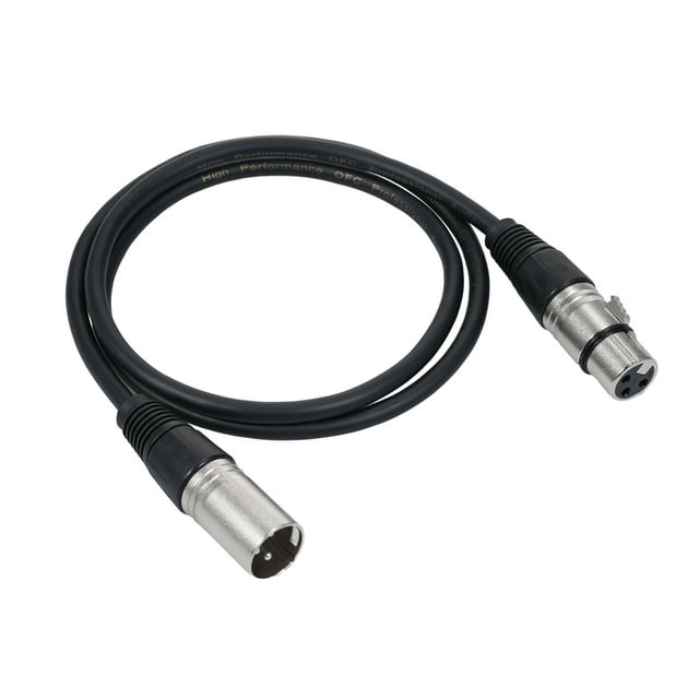 Graflsoa 1M DMX512 XLR Microphone Cable in Black/Gray - High-Quality Audio Signal Transmission for Professional and Home Use