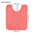 thumbnail image 3 of Toilet Rug Set Non-Slip Bathroom Rugs Soft Plush Machine Washable Contour Bath Mat Pastel Red 24x20/24x16, 3 of 9