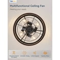 thumbnail image 2 of Zardon 16.5 inch Caged Ceiling Fan with Light and Remote Control, Walnut Farmhouse Ceiling Fans for Kitchen, Bedroom, Indoor, 6 Speed, Quiet, Timing, 2 of 7