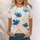 thumbnail image 1 of ICHUANYI Clearance Women's Short Sleeve Round Neck Printed Loose Tops Blouse T-shirt(Blue, S) ICHUANYI WER2023081116629, 1 of 5