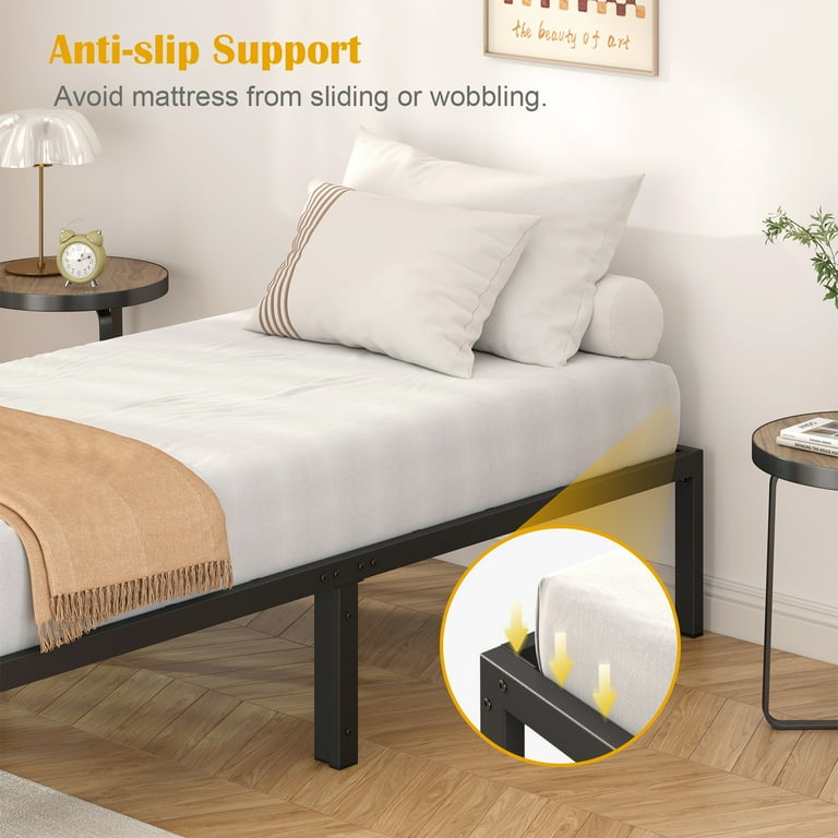 Mr IRONSTONE Durable Metal Twin Bed Frame with 14-Inch