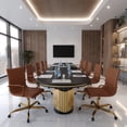 thumbnail image 3 of LeisureMod Harris Office Chair With Gold Frame, 3 of 6