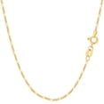 thumbnail image 1 of 14k Yellow Solid Gold Figaro Chain Necklace, 1.3mm, 16", 1 of 1