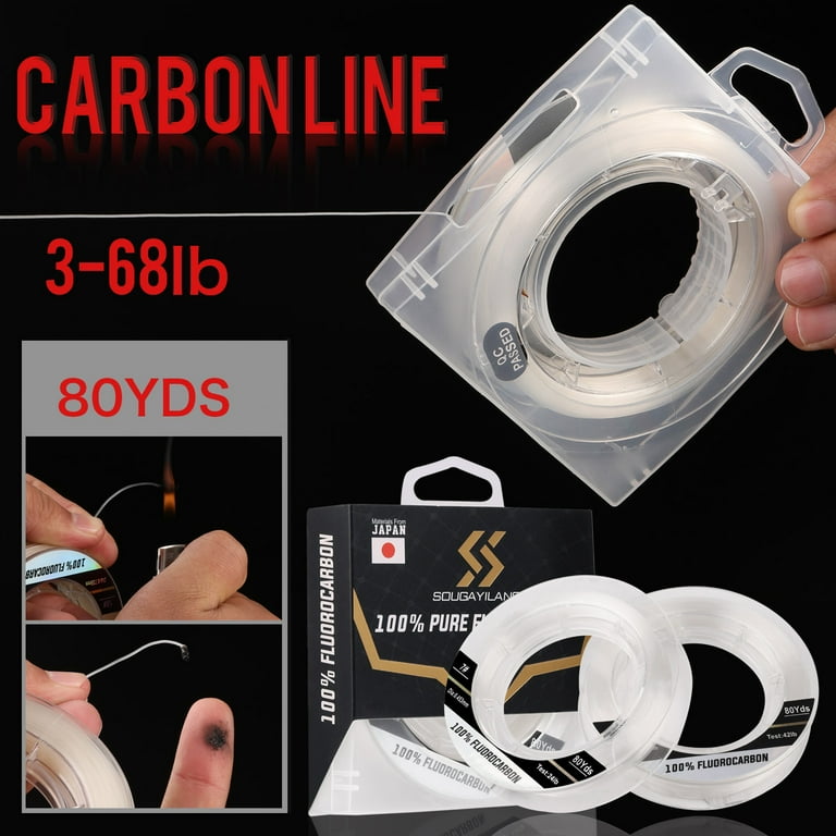 Sougayilang Fluorocarbon Fishing Line - 100% Pure Fluorocarbon