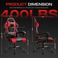 thumbnail image 3 of JONPONY Ergonomic Gaming Chairs,Office Chair,High Back Computer Chair,Adjustable 360° Swivel Chair with Headrest and Lumbar Support ,RED, 3 of 10