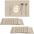thumbnail image 1 of Leetaltree Ensemble de 20 Napperons Beige - Napperons Antidérapants Résistants à la Chaleur pour Table à Manger, Lavables en Vinyle PVC Durable (Beige, 20), 1 of 8