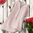 thumbnail image 2 of Scyoekwg Womens V Neck Tshirts Short Sleeve Loose Fit Blouse Solid Color Casual Lightweight Trendy Tee Shirts Blouse Tops Pink XXXXL(16), 2 of 5