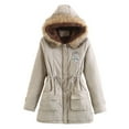thumbnail image 3 of Winter Coats For Women Plus Size Quilted Down Warm Thicken Hooded Jacket Pocket Zip Padded Outwear Women Winter Coat plus Size 4x Super Warm Winter Jacket Women Women plus Size Coats Girls Zipper, 3 of 3