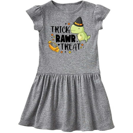 

Inktastic Halloween Trick Rawr Treat with Dinosaur Gift Toddler Girl Dress