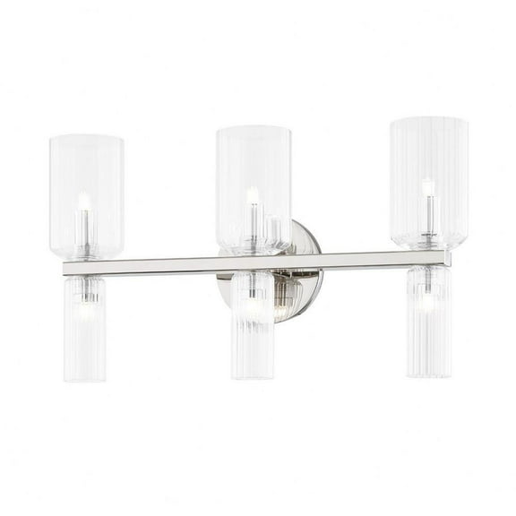 -3 Light Bath Bracket in Modern Style-18.25 inches Wide By 10.25 inches High-Polished Nickel Finish Bailey Street Home 735-Bel-4243594
