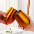 thumbnail image 4 of Father's Day Gift Stainless Steel Stemless Wine Glass, Outdoor Portable Wine Tumbler For The Pool, Camping, Cookouts, Travel - Set Of 2 Metal Drinking, 4 of 4