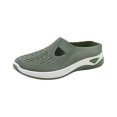 thumbnail image 2 of Slip On Shoes Women,Backless Sneakers for Women,Orthopedic Walking Shoes for Women Woven Breathable Arch Support Shoes Anti-Skid Soft Casual Slip On Lightweight Walking Shoe,Green,6.5, 2 of 7