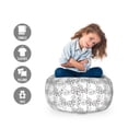 thumbnail image 2 of Snail Storage Toy Bag Chair, Monochromatic Ornamental Lace Looking Like Pattern of Mollusk Shell Insects, Stuffed Animal Organizer Washable Bag, Small Size, White Charcoal Grey, by Ambesonne, 2 of 3