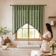 thumbnail image 6 of WeDecorBay Branch Embossed Sheer Valance Curtain, V Shaped Tassel Short Curtain, Rod Pocket Light Filtering Window Curtain for Kitchen Indoor Decor, 3 Sizes Available, 1 Panel, 6 of 9
