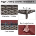 thumbnail image 7 of Giantfurnni 2 Peices Patio Rattan Ottomans, Outdoor Wicker Footrests with Cushions for Porch Backyard Deck, 7 of 7