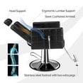 thumbnail image 4 of KtaxonHydraulic Barber Chair, 330 lbs  Heavy Duty Capacity Reclining Salon Stool, Black Leather, 4 of 9