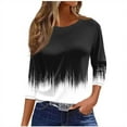 thumbnail image 2 of Plus Size 3/4 Sleeve Tops for Women Spring Fall Casual Crew Neck Graphic Tees Fashion Printed Basic T-shirts (XL, Black 01), 2 of 5