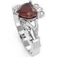thumbnail image 3 of Claddagh Lab-Created Ruby Ring In Solid 14k White Gold, 3 of 6