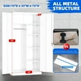 Metal Armoire Wardrobe Closet for Hanging Clothes with Lock Doors 71" H