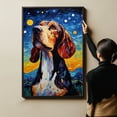 thumbnail image 4 of Bluetick Coonhound Dog Unframed Starry Night Van Gogh Inspired Dog Pet Family Animal Friend Peace Oil Painting Art Print Canvas Wall Decor, 4 of 4