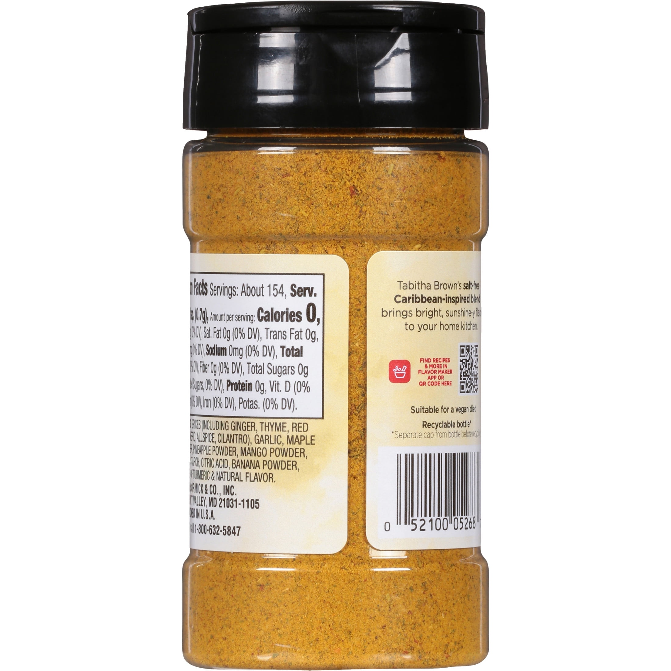 McCormick Salt Free Sunshine by Tabitha Brown All Purpose Seasoning, 3.82 oz Bottle