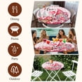 thumbnail image 7 of Valentine's Day Round Tablecloth, Fitted Table Cover with Elastic for 36"-44" Round Tables, Gnomes Love Roses Romantic Pink Plaid Table Cloth Outdoor Indoor Dinning Party Waterproof Tablecloths, 7 of 7