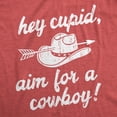 thumbnail image 2 of Womens Funny T Shirts Hey Cupid Aim For A Cowboy Sarcastic Western Valentines Day Tee For Ladies Womens Graphic Tees, 2 of 9