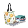 thumbnail image 2 of FORMRS Womens Canvas Tote Bag with Zipper Inner Pocket Shoulder Handbag, Orange Bees, 2 of 7