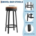 thumbnail image 4 of 360° Swivel Bar Stools, 30-Inch Fixed Seat Height, Rustic Industrial Bar Chairs with Wood-Look MDF Seat, 4 of 6