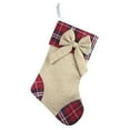 thumbnail image 1 of Set of 4 Burlap And Plaid Fabric Stocking, 1 of 1