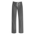 thumbnail image 4 of Women's Cotton Yoga Pants Lightweight Lounge Joggers with Pockets Drawstring Waist Casual Workout Running Beach Trousers Gray, 4 of 6
