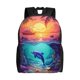 thumbnail image 1 of Balery Hawaiian Island Dolphin Mochila - Mochila Estilosa y Duradera para Laptop de 15 Pulgadas con Tela Oxford Impermeable, 1 of 8