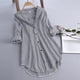 thumbnail image 1 of ICHUANYI Clearance Women Stripe Long Sleeve Turn-down Collar Button Loose Top Blouse(Black, S) ICHUANYI WER2023080705852, 1 of 3