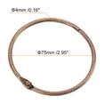 thumbnail image 2 of Uxcell Shower Curtain Rings, 6 pack Carbon Steel Round Snap Shower Curtain Hooks Copper, 2.95 inch, 2 of 5