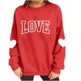 thumbnail image 5 of BLTIBY Valentine Shirts for Women Love Heart Graphic Sweater Long Sleeve Round Neck Pullover Blouse Fashion Casual Valentines the Day Tops Red 2 XS, 5 of 9
