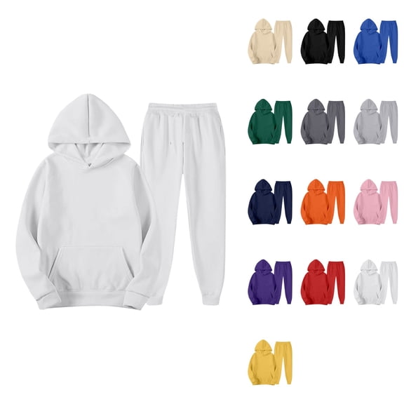 Men's 2-Piece Casual Hooded Tracksuit Set – Zip/Pullover Hoodie & Joggers for Autumn Winter Wear