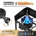thumbnail image 3 of Matladin 2-Burner Outdoor Propane Gas Stove – 150,000 BTU High-Pressure Cooker with Windpanel, Side Shelves & Carry Bag for Camping, Backyard Cooking & Turkey Frying, 3 of 10