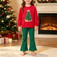 thumbnail image 2 of Enyan Kid Girl Christmas Clothes Infant Toddler Clothes Fall Winter Outfit Ruffle Top and Leggings 2-Piece Clothing Set, 2 of 9