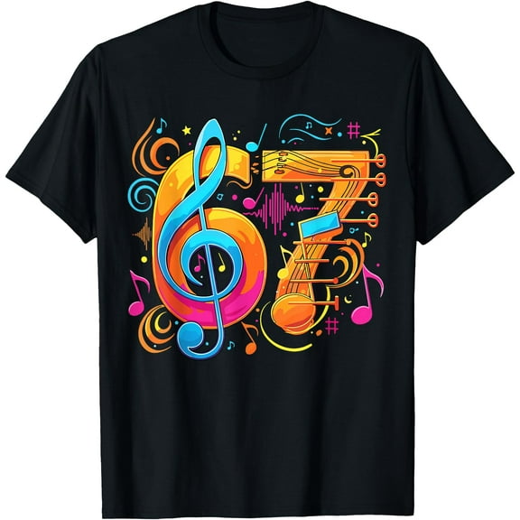 67 Meme Funny Music Notes Six Seven T-Shirt Shirts