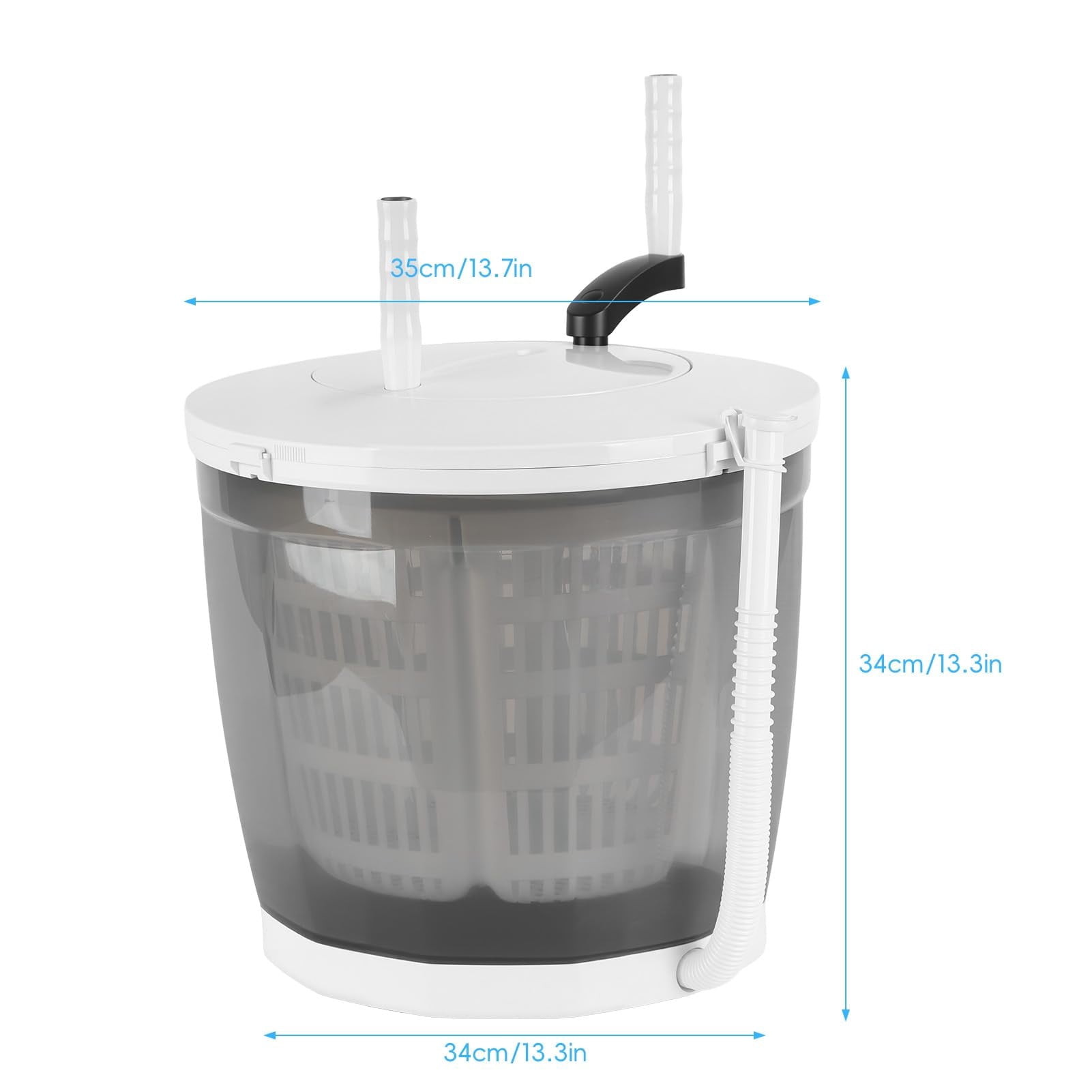 2 in 1 Portable Manual Washing Machine,No Electricity Needed, Suction Cup Base,4.4lbs Wash Capacity,Portable Washer & Spin Dryer for Camping, Dorm, Travel