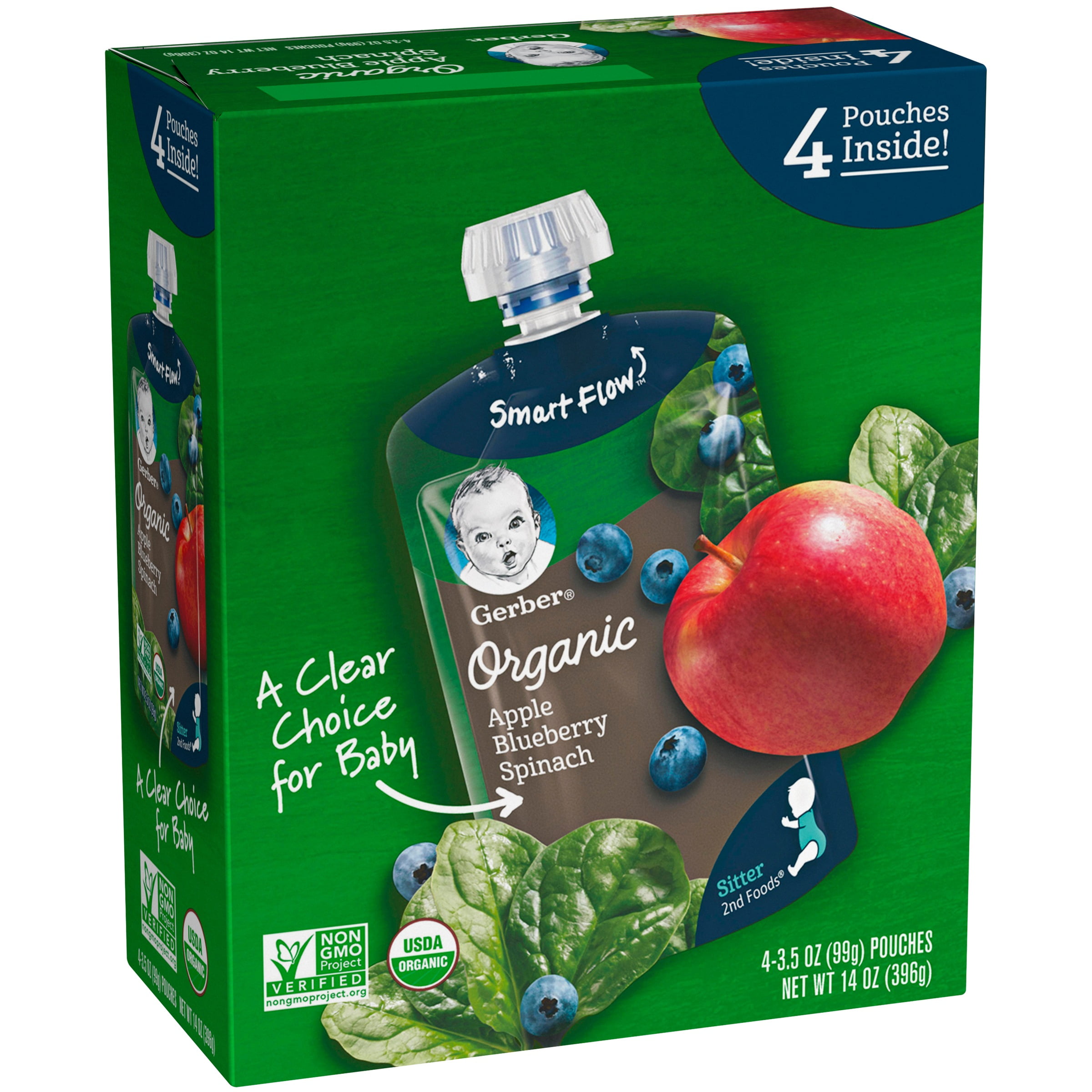 gerber organic apple blueberry spinach