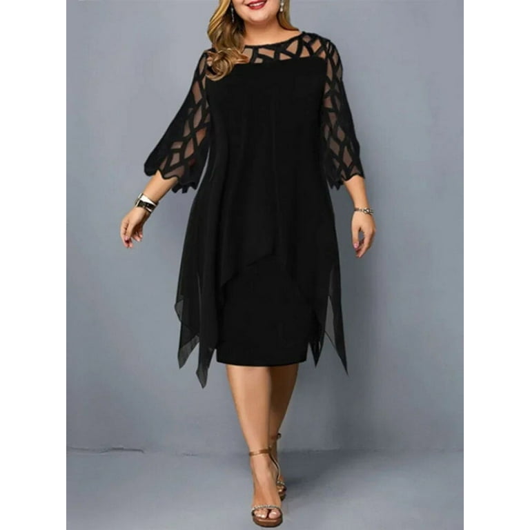 Fashion O-Neck Asymmetrical Lace Hollow Evening Dress Fashion O-Neck Asymmetrical Lace Hollow Evening Dress